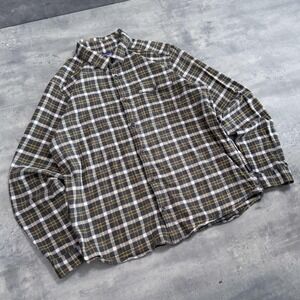 Y2K 2000's 00's Patagonia Brown Plaid Checkered Stripped Long Sleeve Shirt